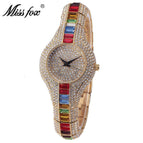 Diamond-encrusted colored diamonds fashion watch European-style high-end watch women's V196