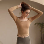 New fitness clothes women's tight sexy yoga clothes running training quick-drying T-shirt long-sleeved sports top women 209
