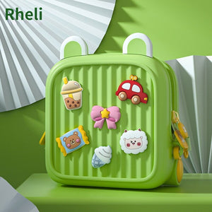 Rheli Shoulder Travel Satchel/Kids Cartoon Crossbody Bag/Kindergarten Student Bag Gift