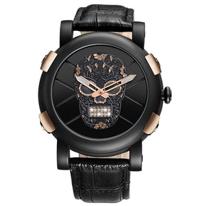 SKONE Watch for men Simple fashion unique special design Men's Watch Skull Round Quartz Watch Men 9479