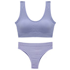 Underwear set women's plus size bra no steel ring gathering sexy back seamless comfortable sleep Panties and bra set 161