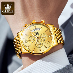 Olevs Men's Watch Large Dial Multi functional Sports fashion Calendar Quartz Watch Men's Watch 2867QP