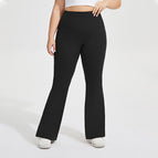Large Size Women pants Stretch Lulu Sports Yoga Flared Pants Women's Hip Lifting Fitness Contrast Color Trousers KK192 plus size