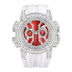 MISSFOX watch men's high-end fashion domineering personality full diamond large dial tape quartz watch V318