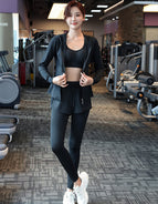 Women yoga suits Professional Morning Running Sports Suit Top end Yoga Suit Outdoor Fitness 5-Piece Set Loose Fast Drying 1002