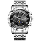 KIMSDUN Business Moon Phase Calendar Multifunctional Men's Mechanical Watch Men's Watch Waterproof Automatic Watch K-1894A