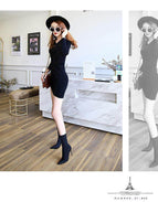 315-1 ladies simple women's boots stiletto super high-heeled sexy pedicure was thin pointed toe Lycra elastic short boots