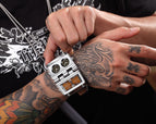 Oulm Men's Watch Large Dial Trend Fashion Watch Multi-Time Zone Rectangular Quartz Men's Watch HP9525