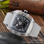 Watch for men Richard Hot Sale Six-Pin Watch Transparent Hollow Luminous Student Sports Waterproof Quartz Watch 1034