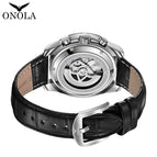 ONOLA ON6835 Men's watch Multi-Function Automatic Mechanical Leather Watch Men Watrproof Watch casual