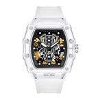 KIMSDUN fashion barrel-shaped silicone transparent hollow automatic mechanical watch men's K-2017A