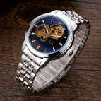 New Byino 8082 luminous waterproof full hollow Luxury Men's Business Quartz Watches Stainless Steel Round Dial Casual Watch Man Watches 2021 Modern Classic Horloges Man