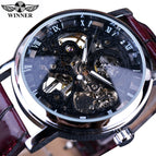 Winner Mechanical Watch Men's Fashion Casual Retro Roman Style Hollow-out Watch Manual Mechanical Watch SLZ11