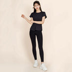New sports Yoga suit women's summer thin outdoor sports running fitness suit running two-piece set QD22+QD35