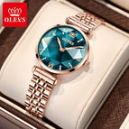 OLEVS New Women Luxury Jewel Quartz Watch Waterproof Stainless Steel Strap Watch For Women Date Clock casual watch