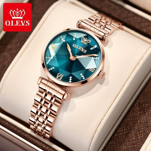 OLEVS New Women Luxury Jewel Quartz Watch Waterproof Stainless Steel Strap Watch For Women Date Clock casual watch