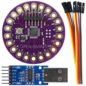 ATmega328P Wearable Development DIY Board + CH340 USB to TTL Programmer Module + 6 Pin Cable Compatible for Arduino