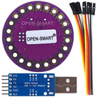 ATmega328P Wearable Development DIY Board + CH340 USB to TTL Programmer Module + 6 Pin Cable Compatible for Arduino