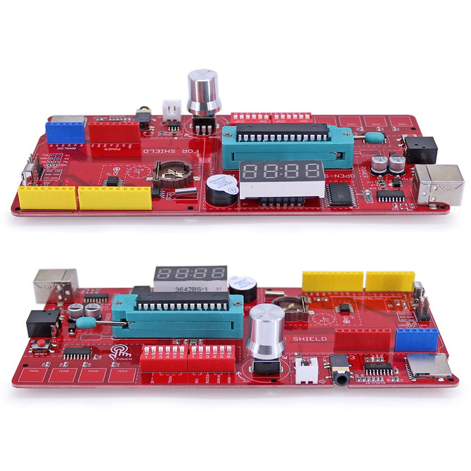 Atmega328P Development Board Plus Rich Multifunction with Buzzer / KNOB Sensor / 4-digit Display / RTC / MP3 Module for Arduino