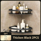 Bathroom Corner Shelf without Drilling Rustproof Space Aluminum Shower Storage Rack Shampoo Holder  Bathroom Accessories