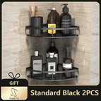 Bathroom Corner Shelf without Drilling Rustproof Space Aluminum Shower Storage Rack Shampoo Holder  Bathroom Accessories