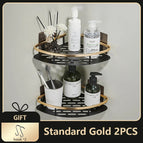 Bathroom Corner Shelf without Drilling Rustproof Space Aluminum Shower Storage Rack Shampoo Holder  Bathroom Accessories