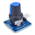 Blue Rotary Angle Sensor Module Light / Volume Control Adjustable Potentiometer / Knob Switch Rotary Angle Sensor for Arduino