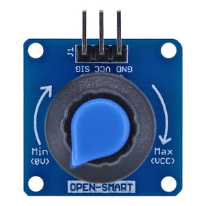 Blue Rotary Angle Sensor Module Light / Volume Control Adjustable Potentiometer / Knob Switch Rotary Angle Sensor for Arduino