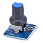 Blue Rotary Angle Sensor Module Light / Volume Control Adjustable Potentiometer / Knob Switch Rotary Angle Sensor for Arduino