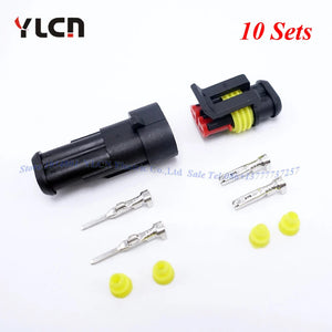 Brand New 10 Sets Kits 2 Pin Way Super Sealed Waterproof Electrical Wire Connector Plugs for car Factory Dirtect Sale