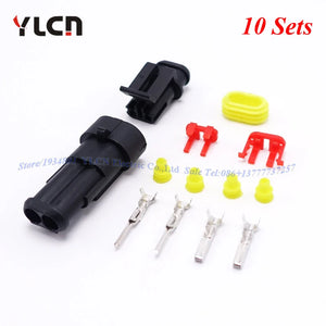 Brand New 10 Sets Kits 2 Pin Way Super Sealed Waterproof Electrical Wire Connector Plugs for car Factory Dirtect Sale