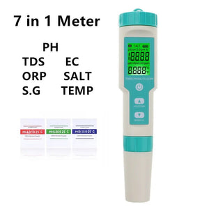 COM-600 7 in 1 PH/TDS/EC/ORP/Salinity /S. G/Temp Meter Water Quality Monitor Tester IP67 for Drinking Water, Aquariums PH Meter