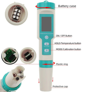 COM-600 7 in 1 PH/TDS/EC/ORP/Salinity /S. G/Temp Meter Water Quality Monitor Tester IP67 for Drinking Water, Aquariums PH Meter