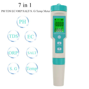 COM-600 7 in 1TDS/EC/PH/SALT/S. G/ORP/Temp Meter Water Quality Monitor Tester IP67 PH Meter food Drinking Water Aquariums 40%Off