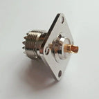 Connector Socket PL259 SO239 UHF Female With 4 Hole Flange Panel Mount 25 * 25 mm Solder Cup Cable Brass RF Coaxial Adapter