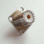 Connector Socket PL259 SO239 UHF Female With 4 Hole Flange Panel Mount 25 * 25 mm Solder Cup Cable Brass RF Coaxial Adapter