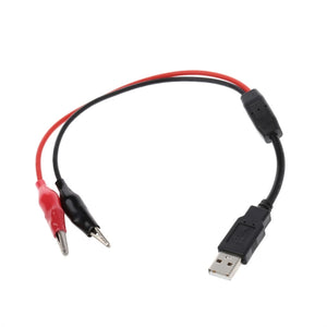 Copper Alligator Clips with Wire Male USB Connector Test Leads Crocodile Clamp