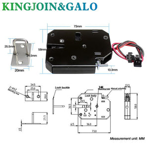 DC 12V 2A Solenoid Electric Control Cabinet Drawer Lockers Lock Pudsh-push Design with signal feedback and auto opening