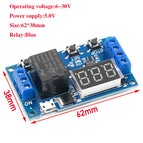 DC 6-30V Support Micro USB 5V LED Display Automation Cycle Delay Timer Control Off Switch Delay Time Relay 6V 9V 12V 24V
