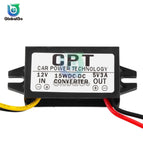 DC-DC 12V to 5V 3A 15W Car Power Buck Converter Step Down Voltage Regulator Power Supply Output Adapter Low Heat