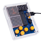 DIY Game Kit PCB Electronic Soldering Training Kit Support Retro Tetris/Snake/Plane/Racing Games with Acrylic Case