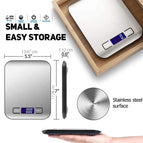 Digital Kitchen Scale 5kg/10kg Food Multi-Function 304 Stainless Steel Balance LCD Display Measuring Grams Ounces Cooking Baking