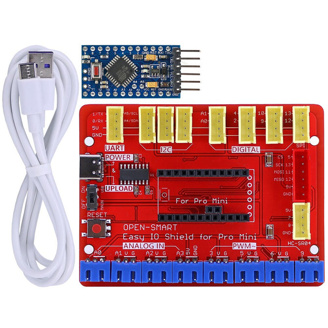 Easy IO Shield for Pro Mini Kit Easy-plug Colorful XH 2.54mm Sensor Module Expansion with Pro Mini Board / USB cable for Arduino