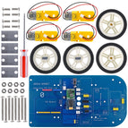 Easy-plug 4WD SPP+BLE Serial Bluetooth-compatible Control Rubber Wheel Gear Motor Smart Car Kit with Tutorial for Arduino