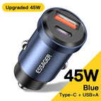 Essager 30W USB Car Charger Quick Charge4.0 QC PD 3.0 SCP 5A USB Type C Car Fast Charging For iPhone 14 13 Huawei Samsung Xiaomi