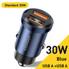 Essager 30W USB Car Charger Quick Charge4.0 QC PD 3.0 SCP 5A USB Type C Car Fast Charging For iPhone 14 13 Huawei Samsung Xiaomi