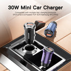 Essager 30W USB Car Charger Quick Charge4.0 QC PD 3.0 SCP 5A USB Type C Car Fast Charging For iPhone 14 13 Huawei Samsung Xiaomi