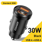 Essager 30W USB Car Charger Quick Charge4.0 QC PD 3.0 SCP 5A USB Type C Car Fast Charging For iPhone 14 13 Huawei Samsung Xiaomi