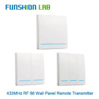 FUNSHION 433MHz Universal Wireless Remote Control86 Wall Panel RF Transmitter   Receiver 1 2 3 Button For Home Room Light Switch