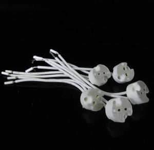 Freeshipping 100pcs/lot MR16 Lamp Holder GU5.3 LED light Socket base Ceramic Wire Connector